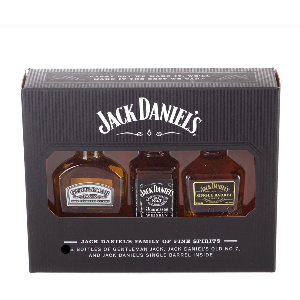 Jack Daniel's 375ml Gift Set Black Label, Gentleman Jack, Single Barrel Select Straight Bourbon Whiskey