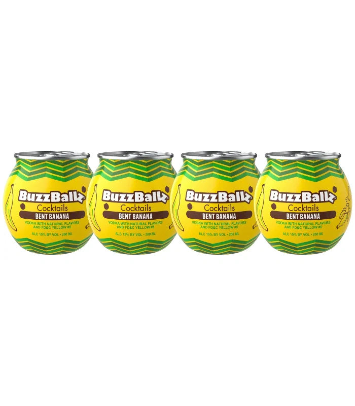 Buzzballz Bent Banana Pre-Mixed Cocktails 4-Pack