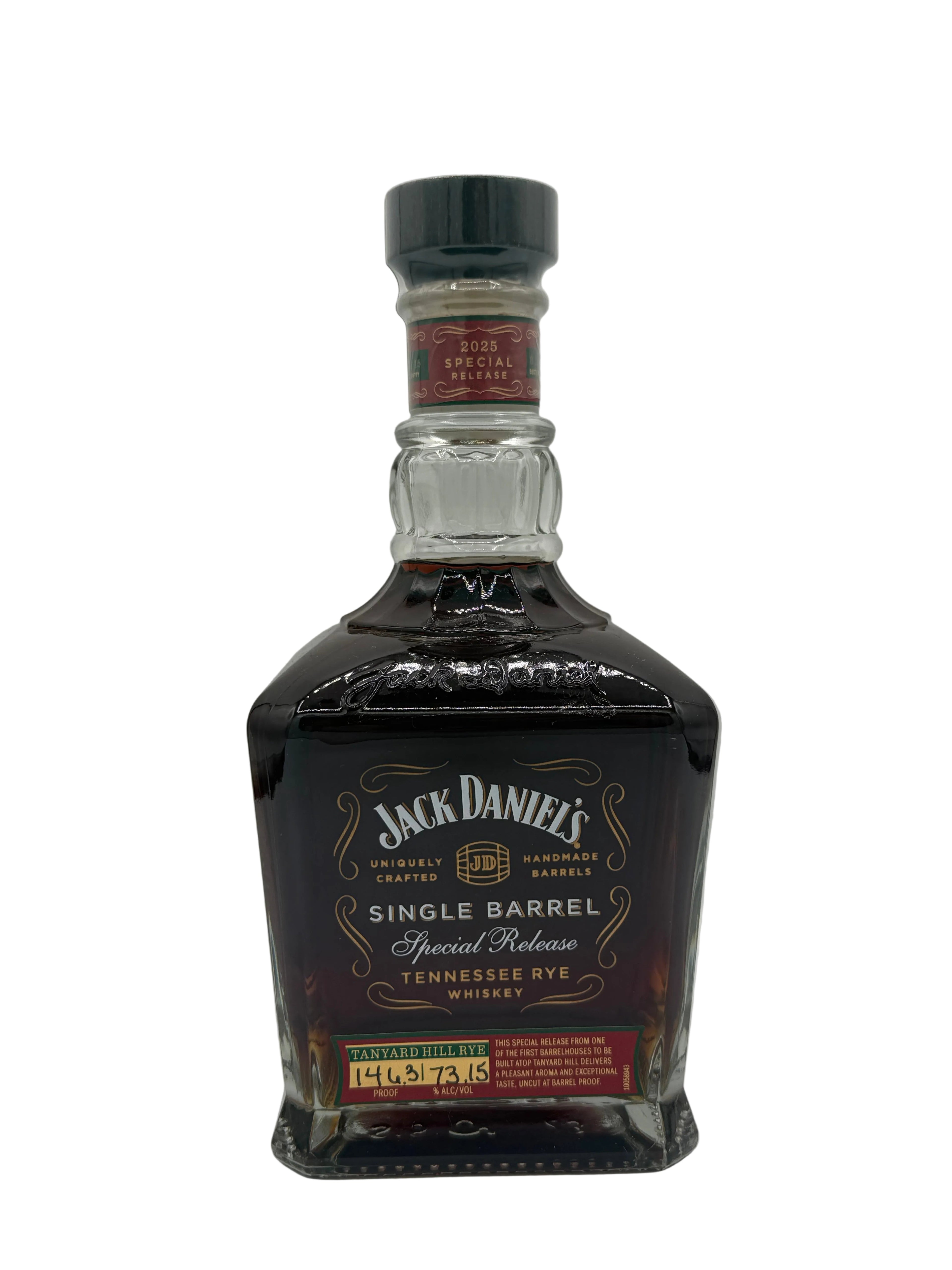 Jack Daniel’s Single Barrel Tanyard Hill Rye 2025 Release 146.3 Proof Hazmat