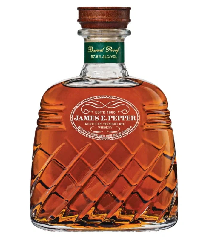 James E. Pepper Decanter Barrel Proof Rye Whiskey 750mL